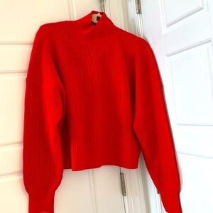 NWT BEAUTIFUL J CREW RED KNIT SWEATER